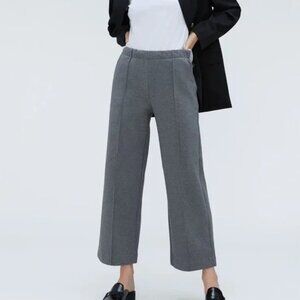 Everlane The Wide Leg Dream Pant In Gray Heathered Charcoal Size M